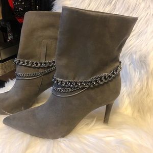 Grey sued booties